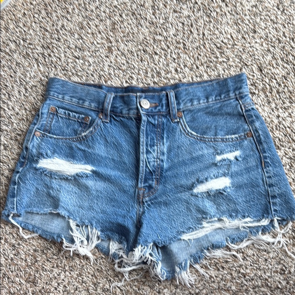 Aeropostale Ripped Blue Jean Shorts